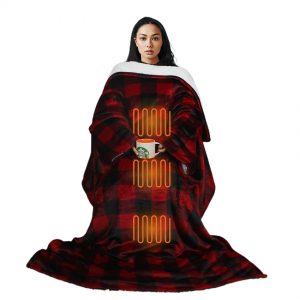 red wearable electric blanket