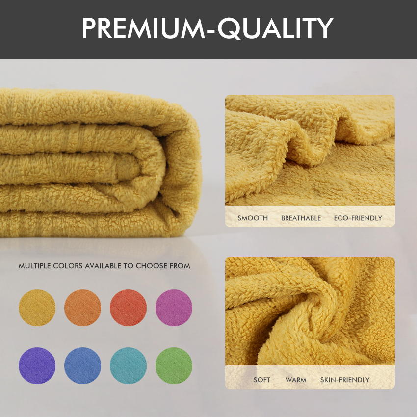 yellow sherpa fleece blanket