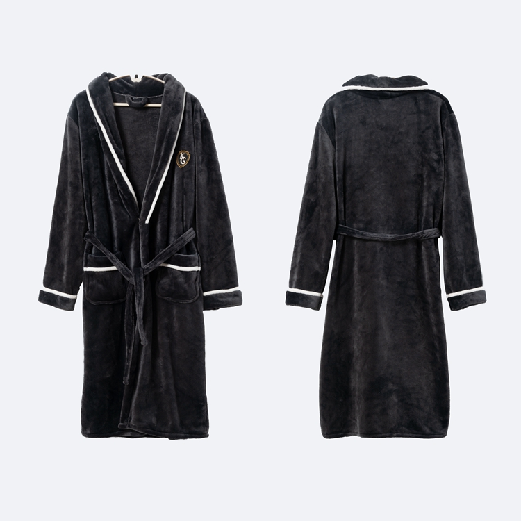 mens fleece bathrobe